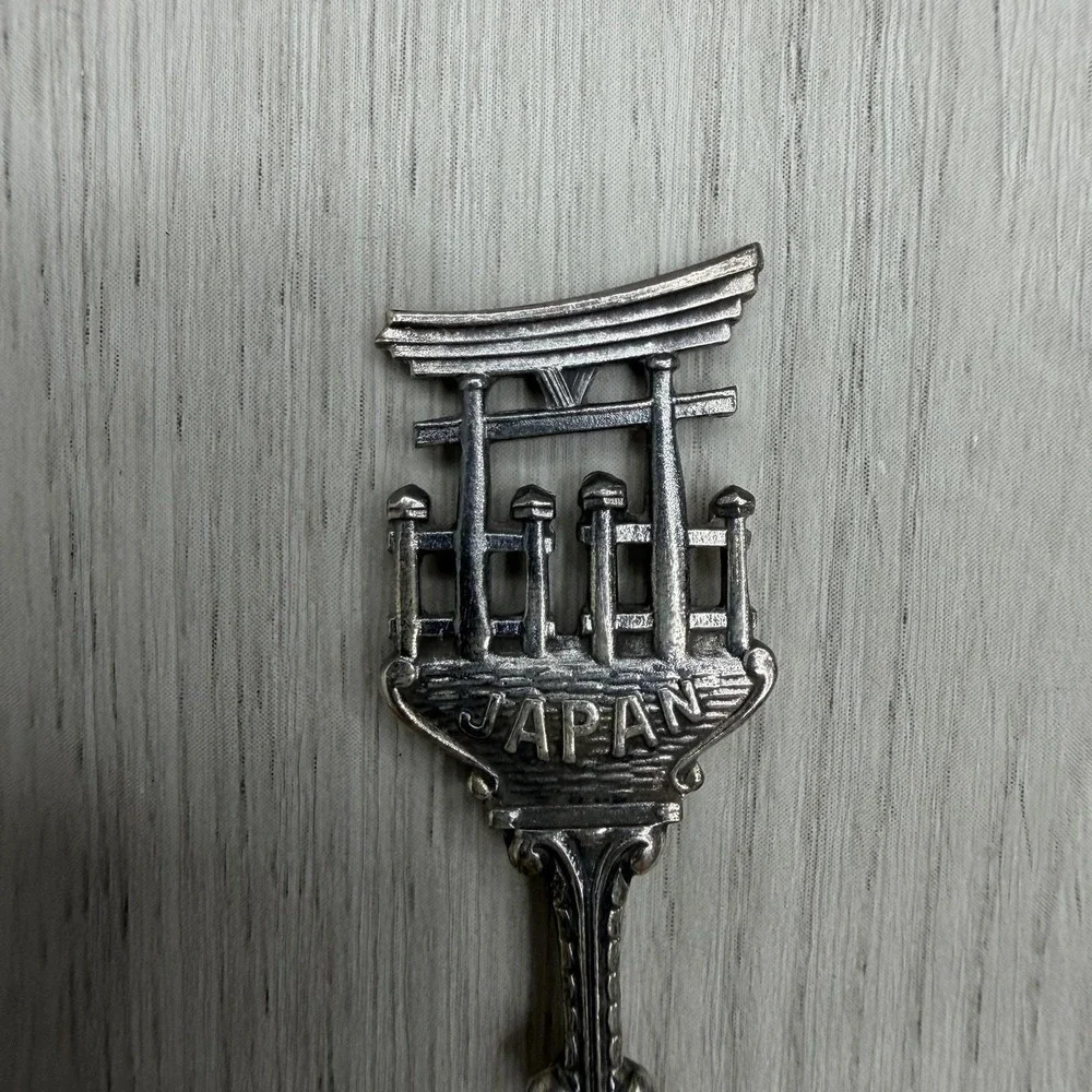 EPNS Japan Souvenir Spoon Torii Gate Finial Great Buddha Kamakura Bowl Vintage